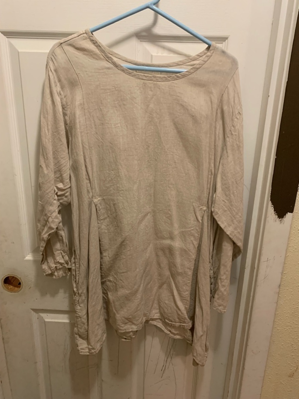 FLAX Joanne Engelhart Linen Women's Top in Beige M